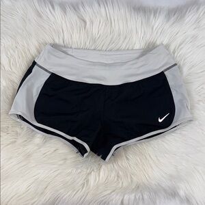 Nike Women's Black and Light Gray Athletic Shorts